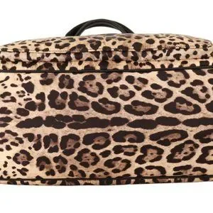 DOLCE GABBANA Brown Leopard Print Nylon Baby Changing Mat Borse Bag